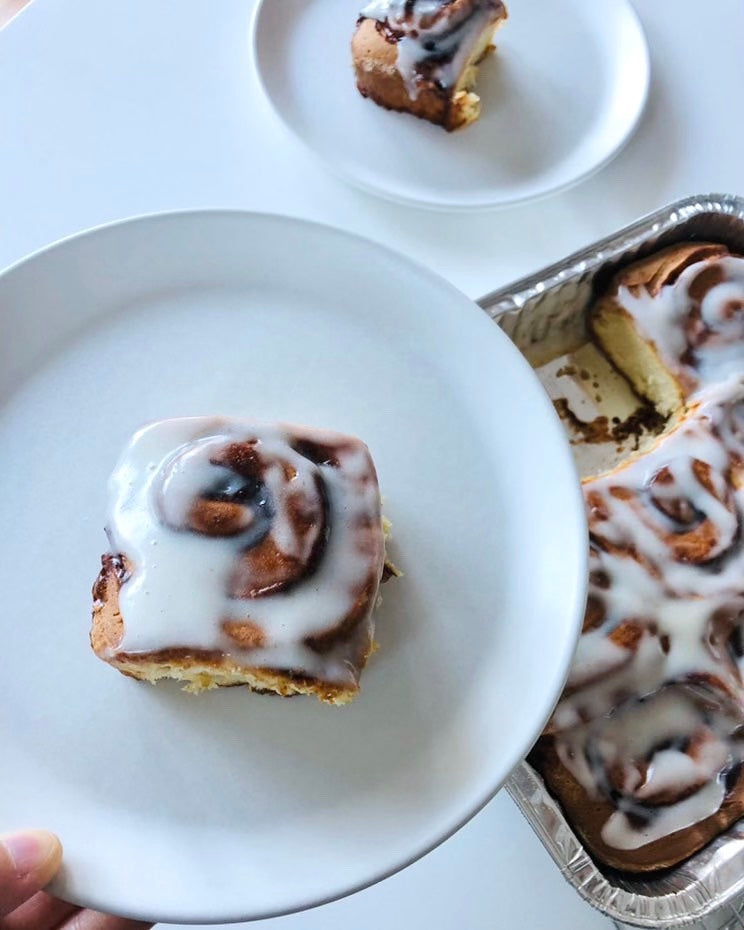 Frozen Vegan Cinnamon Rolls and Vegan Icing - Main Image